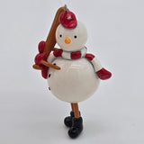 Skribbles Baseball Snowman Sports Christmas Ornament Red & White Hanging Decoration