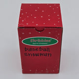Skribbles Baseball Snowman Sports Christmas Ornament Red & White Hanging Decoration