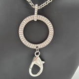 Straight to the Top Silver Rhinestone Circle Pendant Necklace & Matching Earrings Set By Paparazzi