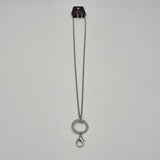 Straight to the Top Silver Rhinestone Circle Pendant Necklace & Matching Earrings Set By Paparazzi