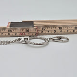 Straight to the Top Silver Rhinestone Circle Pendant Necklace & Matching Earrings Set By Paparazzi