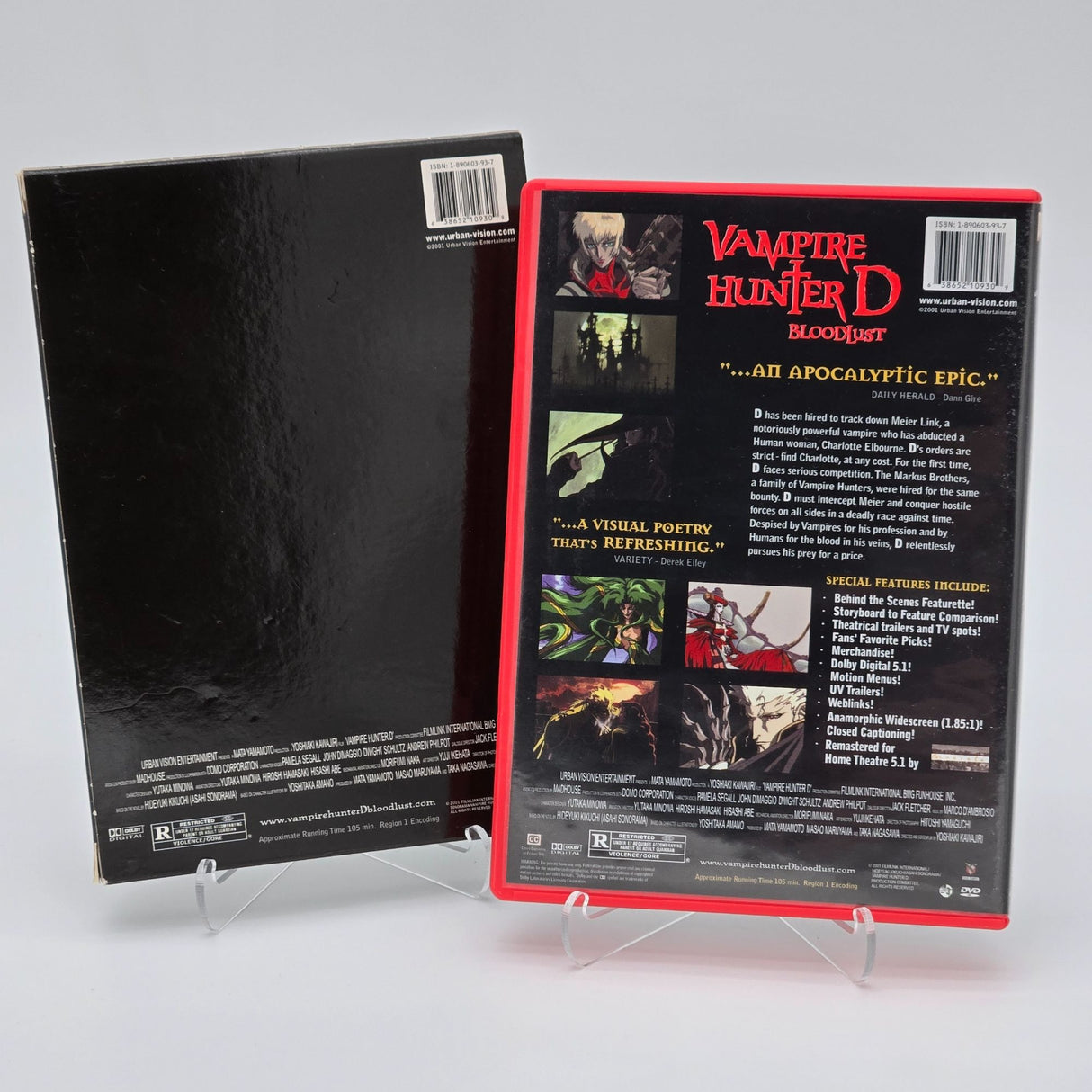 Vampire Hunter D Bloodlust DVD With Slipcover R-Rated Anime Movie