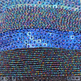 Vintage Indeed Beaded Evening Bag W/ Sequins & Magnetic Closure Multi-Blue Tones Small Handbag