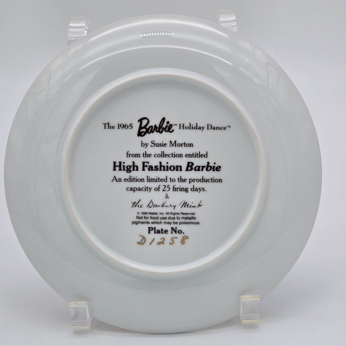 The 1965 Barbie Holiday Dance Collector Plate By Susie Morton Limited Edition High Fashion Barbie