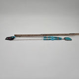 Turquoise Beaded Necklace & Earrings Set With Silver-Tone Pendant And Floral Design 18" Length Womens Jewelry