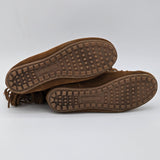 Minnetonka Women's Brown Faux Suede 2 Layer Fringe Moccasin Boots Size 9