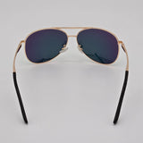 Aviator Sunglasses With Gold Metal Frame & Mirror Lens Unisex Lightweight Design Includes Protective Pouch By Rainbow OPTX