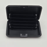 Black RFID Blocking Cardholder Wallet With Accordion Slots & Snap Closure