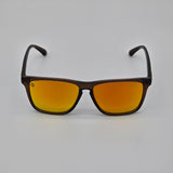 Knockaround Premiums Brown Frame Sunglasses With Yellow Mirrored Lenses + Microfiber Pouch
