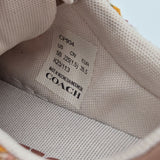 Coach Womens Lace-Up Sneakers Multicolor Tweed & Leather Casual Shoes