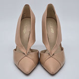 Nine West Tayme Nude Pointed Toe Pumps 6.5M Leather & Man-Made Upper Slip-On High Heels Elegant Design