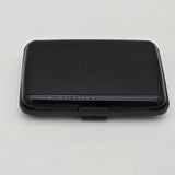 Black RFID Blocking Cardholder Wallet With Accordion Slots & Snap Closure