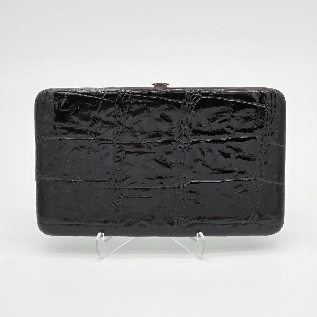 Large Black Crocodile Embossed Wallet Kristine Accessories Clutch With Card Slots & Zipper Pocket