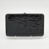 Large Black Crocodile Embossed Wallet Kristine Accessories Clutch With Card Slots & Zipper Pocket