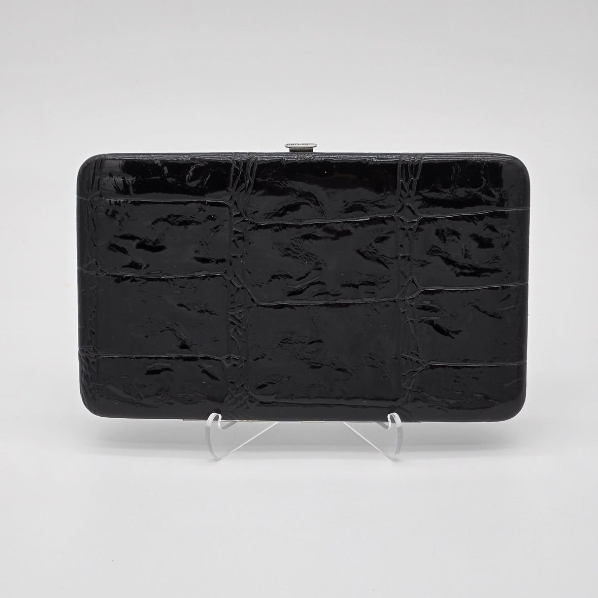 Large Black Crocodile Embossed Wallet Kristine Accessories Clutch With Card Slots & Zipper Pocket