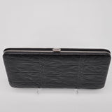 Large Black Crocodile Embossed Wallet Kristine Accessories Clutch With Card Slots & Zipper Pocket