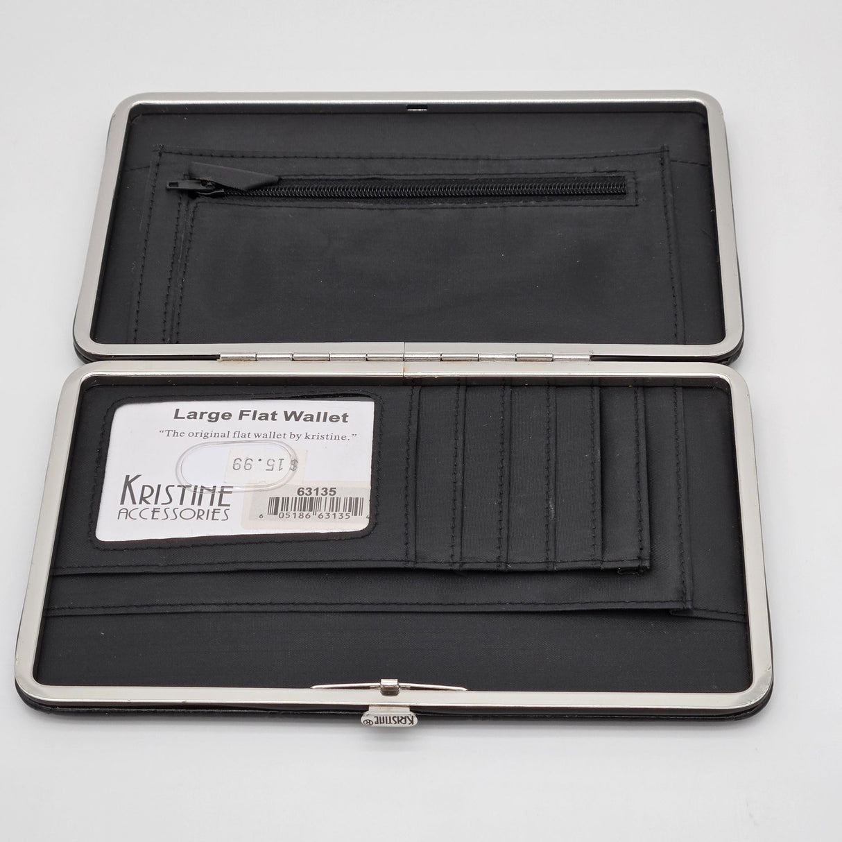 Large Black Crocodile Embossed Wallet Kristine Accessories Clutch With Card Slots & Zipper Pocket