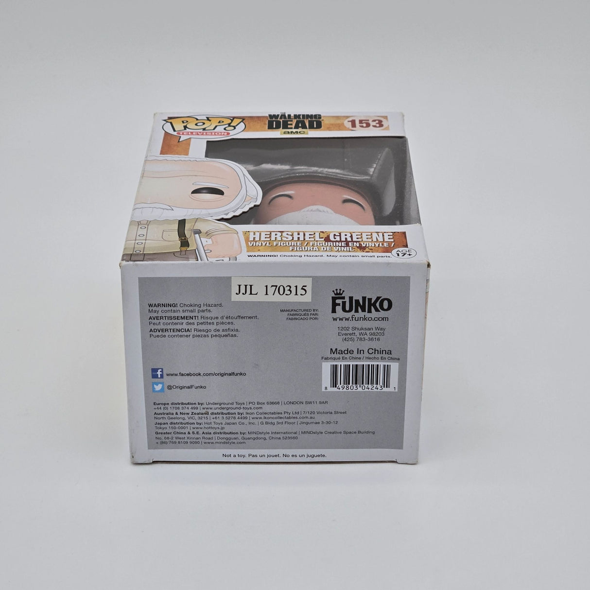 Funko Pop! Hershel Greene #153 The Walking Dead Vinyl Figure Collectible AMC Edition Five