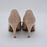 Fergalicious By Fergie Nude Patent Leather High Heels With Floral Print Lining Size 6.5 Womens Shoes