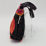 Laurel Burch Colorful Cat Print Canvas Tote Bag With Black Handles