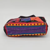 Laurel Burch Colorful Cat Print Canvas Tote Bag With Black Handles
