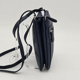 Mundi Felicia Mini Wallet Women's Navy Faux Leather Crossbody Bag With Double Compartments & Adjustable Strap