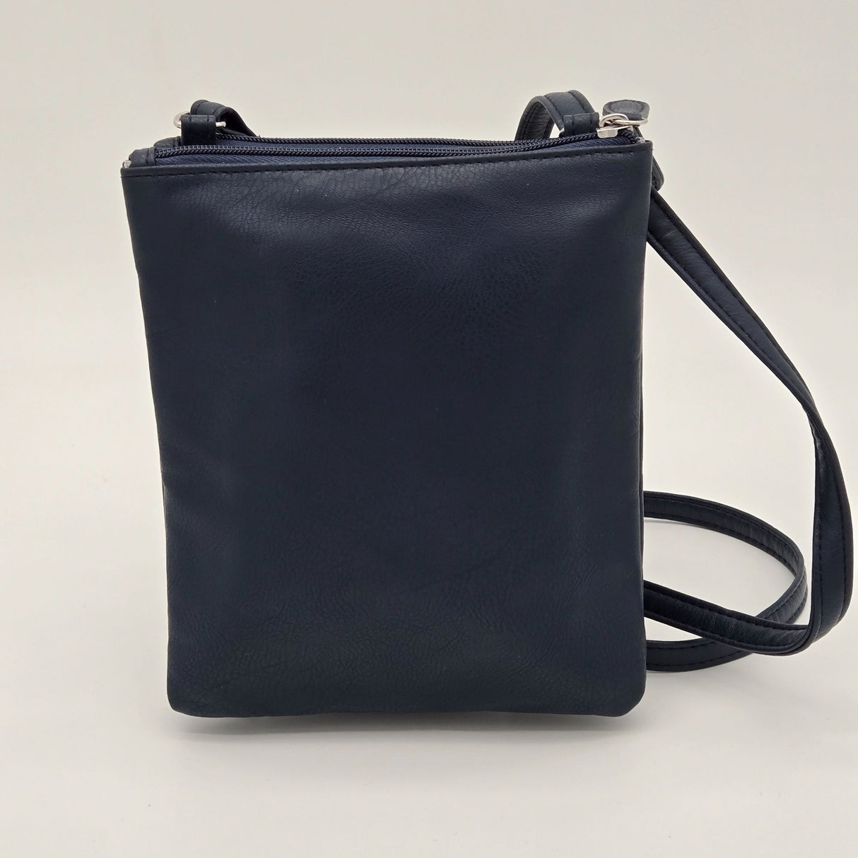 Mundi Felicia Mini Wallet Women's Navy Faux Leather Crossbody Bag With Double Compartments & Adjustable Strap