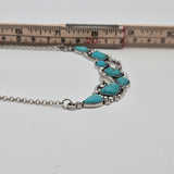 Turquoise Teardrop Necklace & Earring Set With Leaf Design By Paparazzi