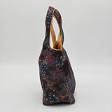 Handmade Mandarin Motif Silk Embroidery Tote Bag With Knot Closure & Inner Pocket