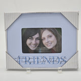 Sheffield Home 6x4 White Striped Photo Frame Horizontal Tabletop Design