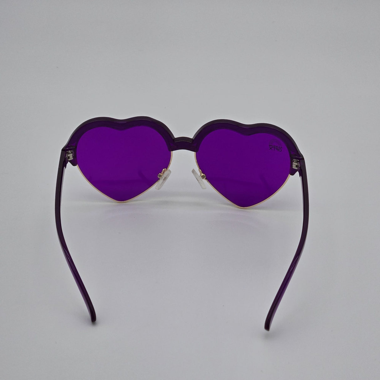 Heart-Shaped Purple Sunglasses With UV Protection By Rainbow OPTX